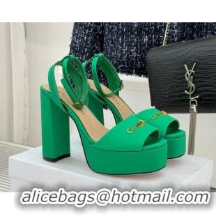 Best Product Dior D-Lane Platform Sandals 8cm in Satin Green 2026 DR030206