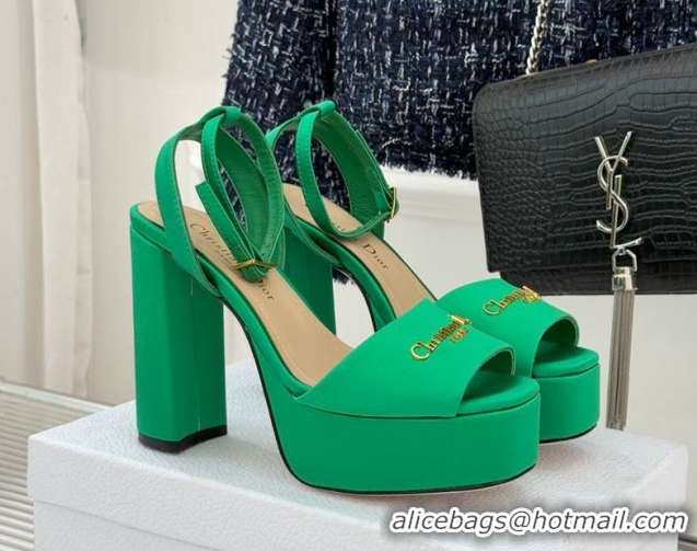Best Product Dior D-Lane Platform Sandals 8cm in Satin Green 2026 DR030206