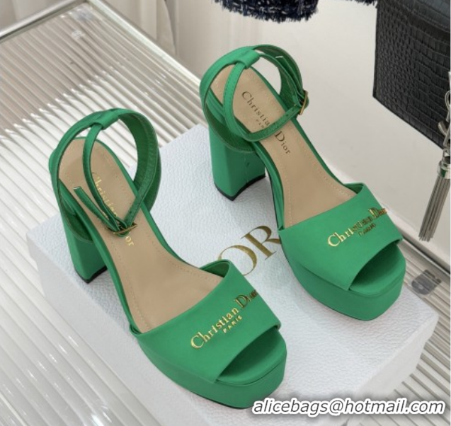 Best Product Dior D-Lane Platform Sandals 8cm in Satin Green 2026 DR030206