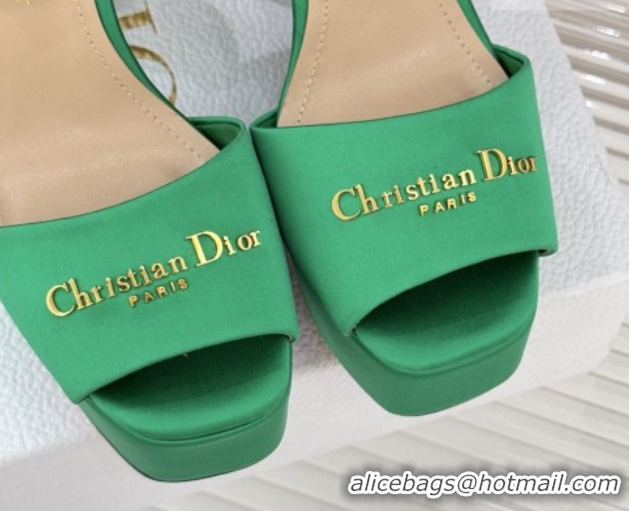 Best Product Dior D-Lane Platform Sandals 8cm in Satin Green 2026 DR030206