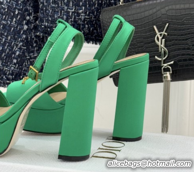 Best Product Dior D-Lane Platform Sandals 8cm in Satin Green 2026 DR030206