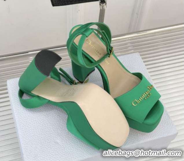 Best Product Dior D-Lane Platform Sandals 8cm in Satin Green 2026 DR030206