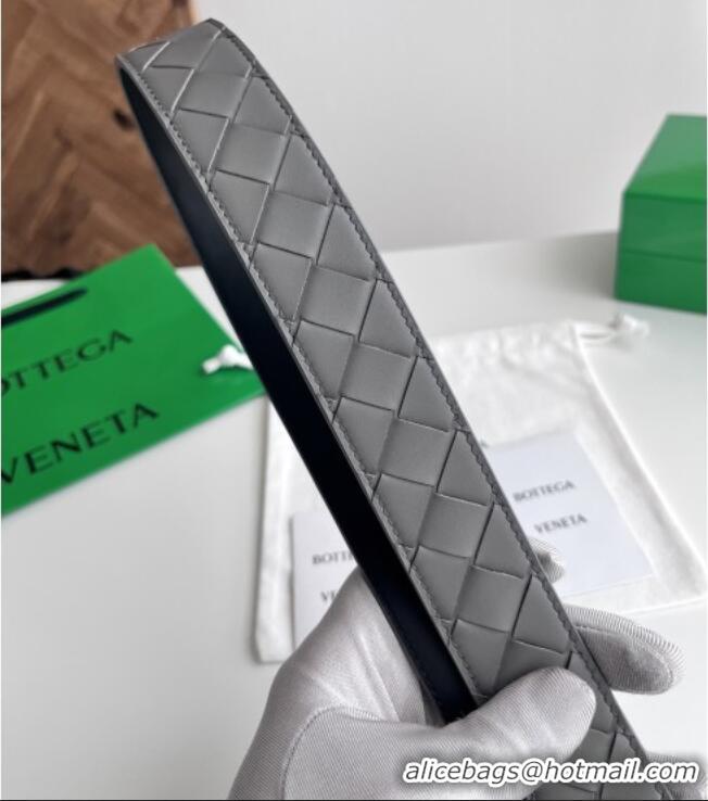 Luxury Cheap Bottega Veneta Intreccio Loop Belt 3.5cm BV111719 Grey 2025