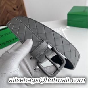 Grade Quality Bottega Veneta Intreccio Loop Belt 3.5cm BV111720 Grey/Black 2025