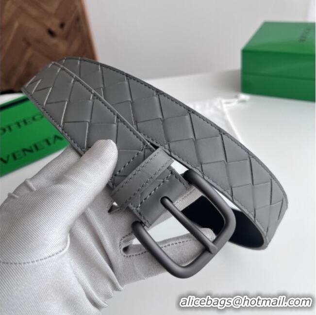 Grade Quality Bottega Veneta Intreccio Loop Belt 3.5cm BV111720 Grey/Black 2025