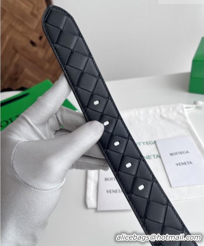 Classic Specials Bottega Veneta Intreccio Loop Belt 3.5cm BV111722 Black/Black 2025