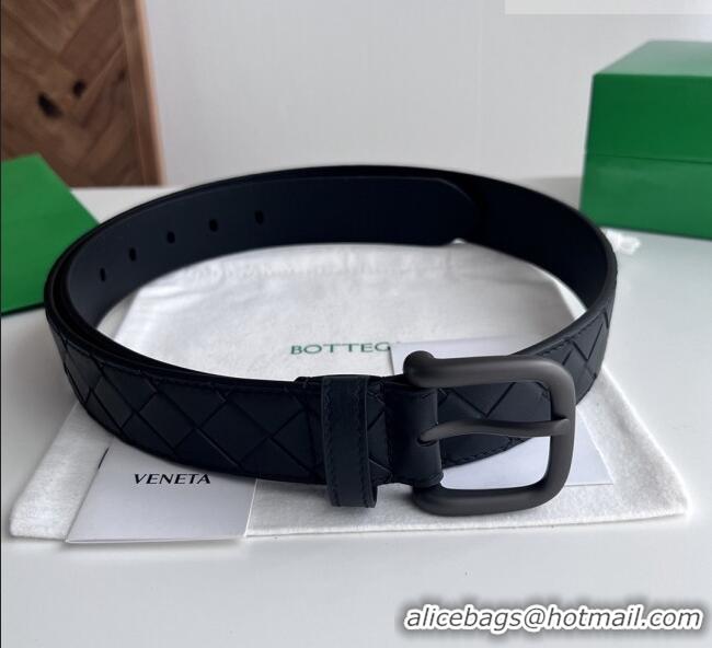 Classic Specials Bottega Veneta Intreccio Loop Belt 3.5cm BV111722 Black/Black 2025
