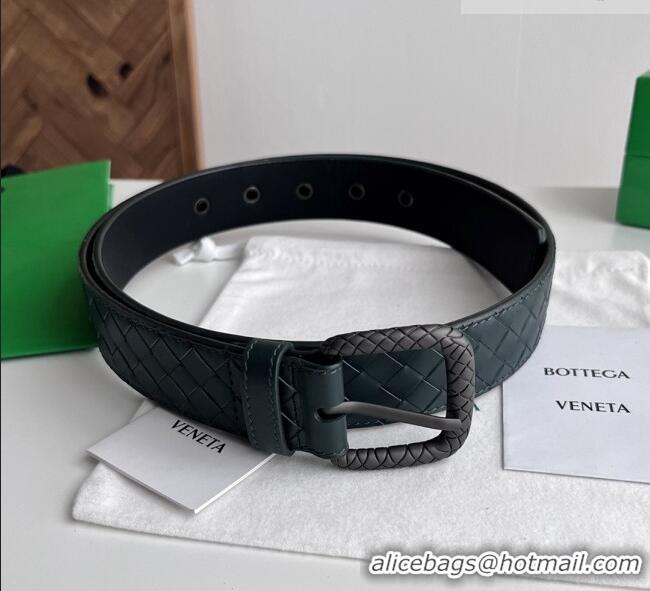 Well Crafted Bottega Veneta Intreccio Loop Belt 3.5cm BV111726 Green 2025