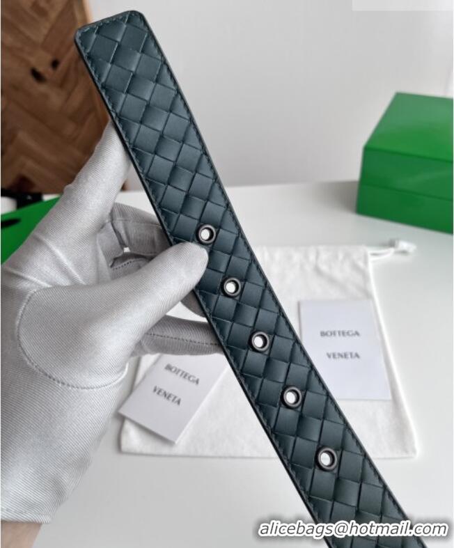 Well Crafted Bottega Veneta Intreccio Loop Belt 3.5cm BV111726 Green 2025