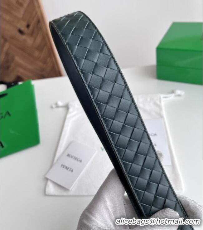 Well Crafted Bottega Veneta Intreccio Loop Belt 3.5cm BV111726 Green 2025