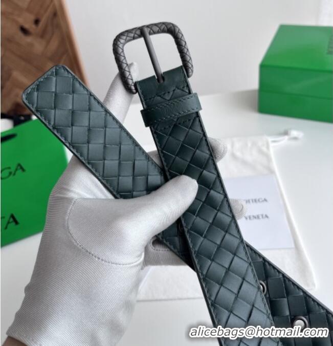 Well Crafted Bottega Veneta Intreccio Loop Belt 3.5cm BV111726 Green 2025