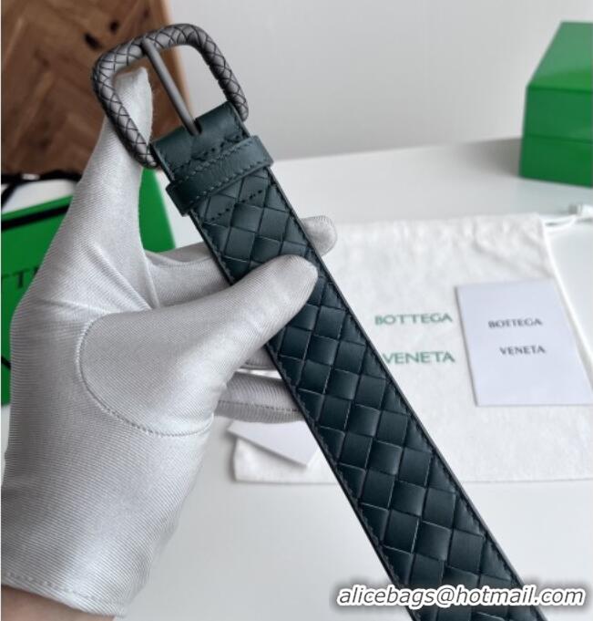 Well Crafted Bottega Veneta Intreccio Loop Belt 3.5cm BV111726 Green 2025