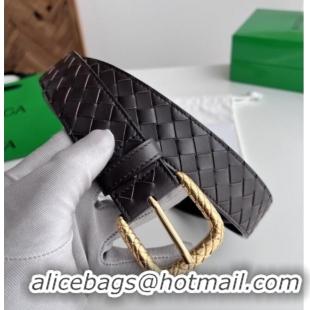 Famous Brand Bottega Veneta Intreccio Loop Belt 3.5cm BV111727 Fondant Brown 2025