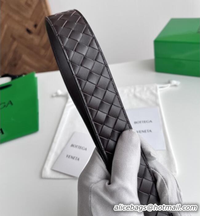 Famous Brand Bottega Veneta Intreccio Loop Belt 3.5cm BV111727 Fondant Brown 2025