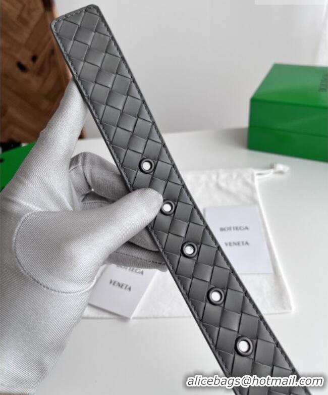 New Release Creation Bottega Veneta Intreccio Loop Belt 3.5cm BV111728 Grey 2025