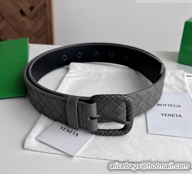 New Release Creation Bottega Veneta Intreccio Loop Belt 3.5cm BV111728 Grey 2025