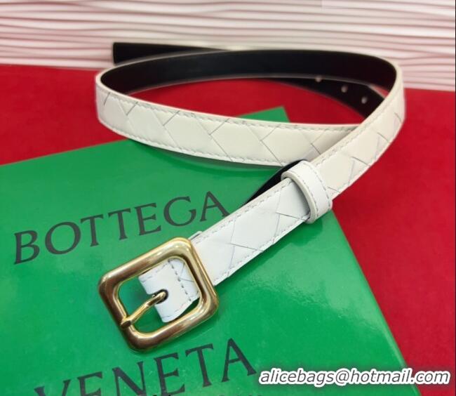 Buy Discount Bottega Veneta Intrecciato Leather Belt 2cm with Pin Buckle BV26010401 White 2025