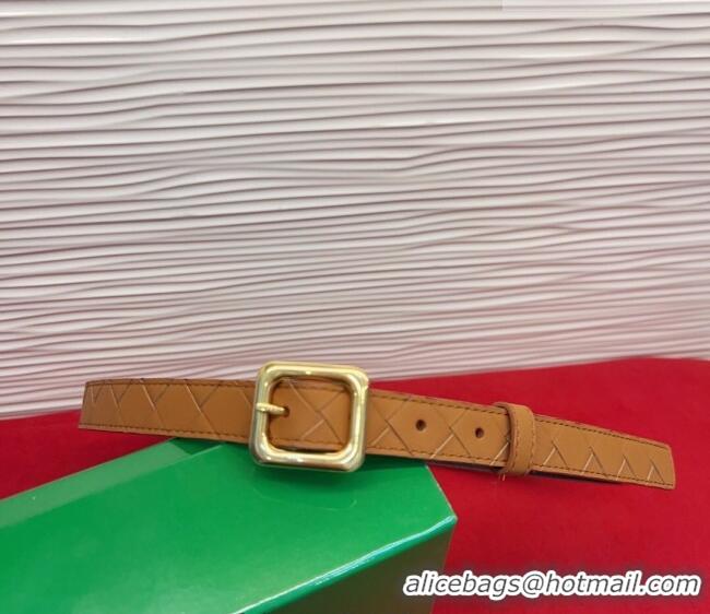 Grade Quality Bottega Veneta Intrecciato Leather Belt 2cm with Pin Buckle BV26010401 Beige 2025