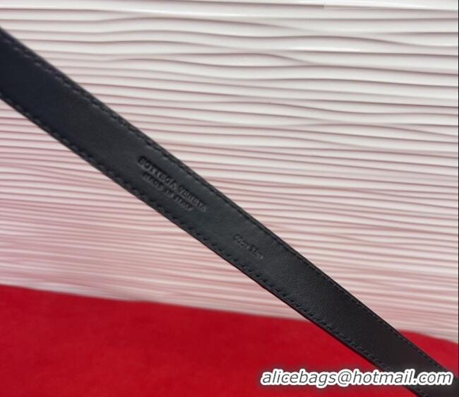 New Fashion Bottega Veneta Intrecciato Leather Belt 2cm with Pin Buckle BV26010401 Dark Burgundy 2025