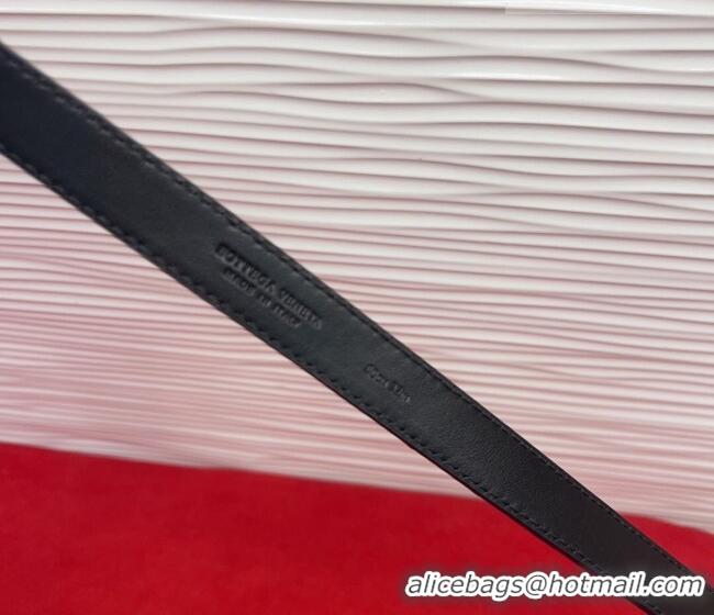 Luxury Cheap Bottega Veneta Intrecciato Leather Belt 2cm with Knot Buckle BV26010402 White/Silver 2025