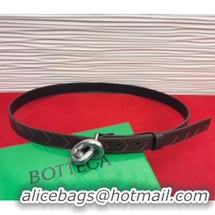 Luxurious Bottega Veneta Intrecciato Leather Belt 2cm with Knot Buckle BV26010402 Burgundy/Silver 2025