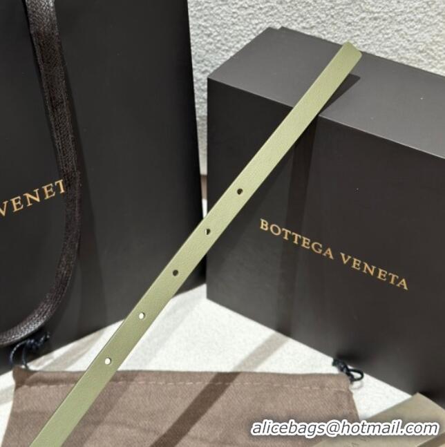 Classic Specials Bottega Veneta Calfskin Leather Belt with Knot Buckle BV26010403 Green/Gold 2025