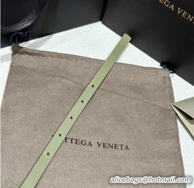 Best Product Bottega Veneta Calfskin Leather Belt with Knot Buckle BV26010403 Green/Silver 2025