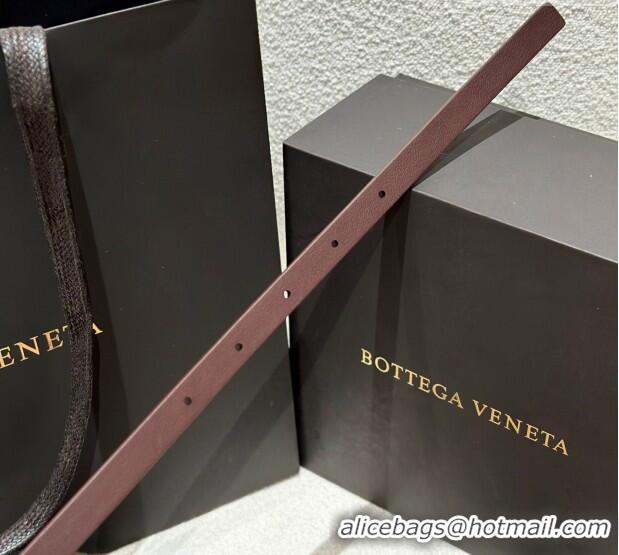New Cheap Bottega Veneta Calfskin Leather Belt with Knot Buckle BV26010403 Brown/Silver 2025
