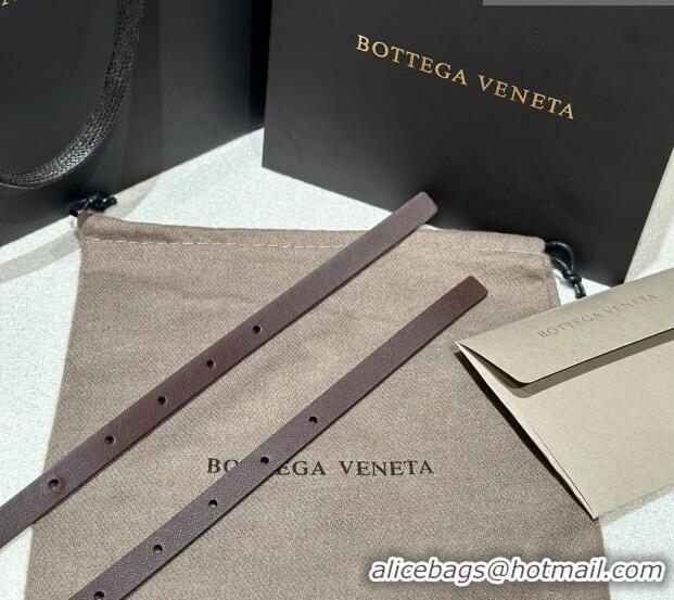 Hot Style Bottega Veneta Calfskin Leather Belt with Knot Buckle BV26010403 Brown/Gold 2025