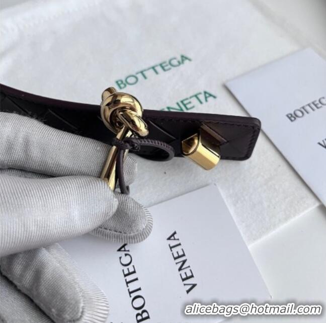 Good Taste Bottega Veneta Andiamo Intrecciato Leather Belt 3cm with Knot Buckle 84066 Brown 2025