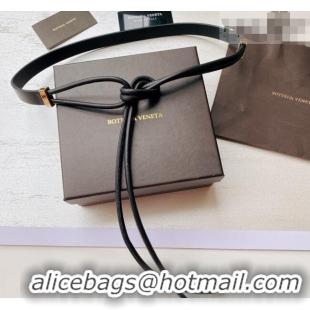 Pretty Style Bottega Veneta Lambskin Leather Knot Belt 2cm BV031603 Black 2026
