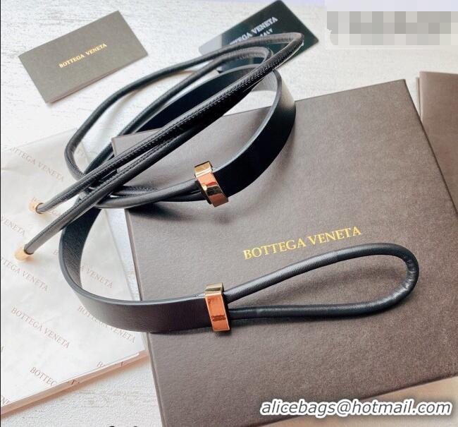 Pretty Style Bottega Veneta Lambskin Leather Knot Belt 2cm BV031603 Black 2026