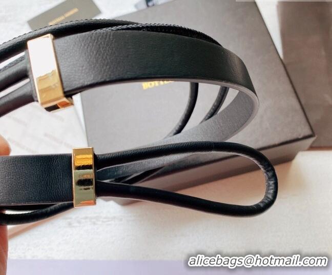 Pretty Style Bottega Veneta Lambskin Leather Knot Belt 2cm BV031603 Black 2026