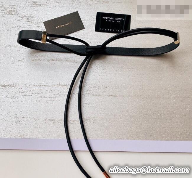 Pretty Style Bottega Veneta Lambskin Leather Knot Belt 2cm BV031603 Black 2026