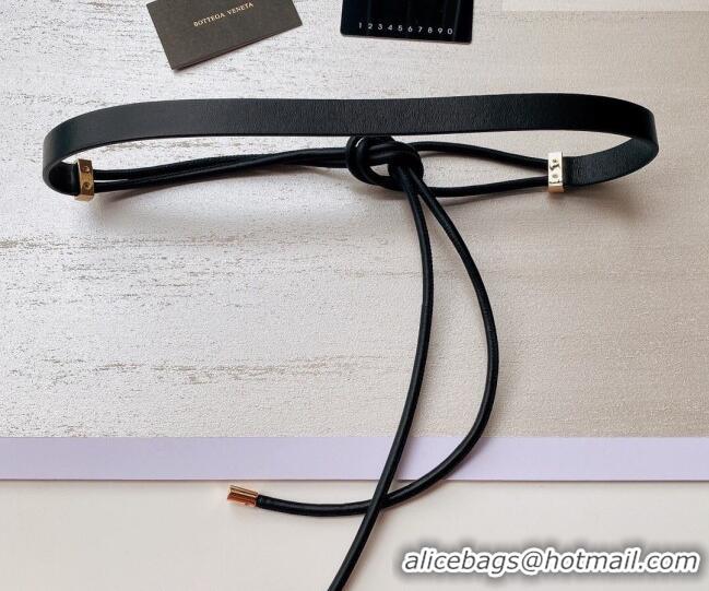 Pretty Style Bottega Veneta Lambskin Leather Knot Belt 2cm BV031603 Black 2026