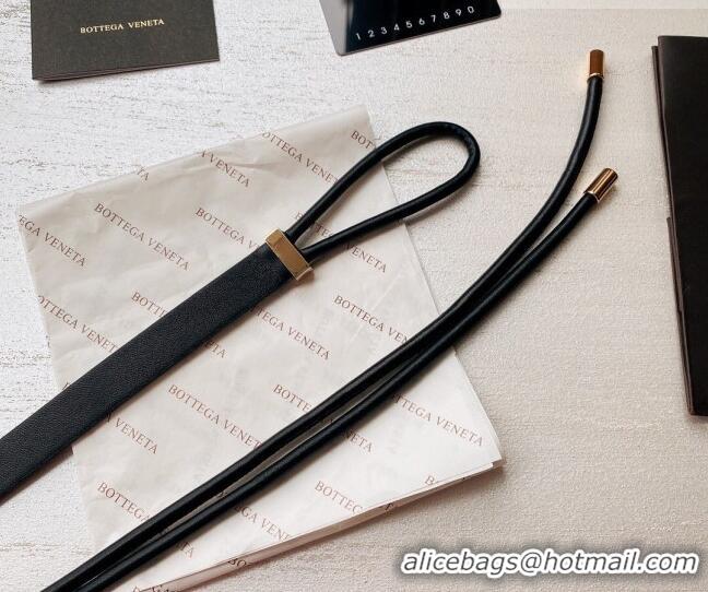 Pretty Style Bottega Veneta Lambskin Leather Knot Belt 2cm BV031603 Black 2026
