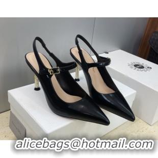 Perfect Dior Icon Slingbacks Pump 8cm in Crinkled Patent Calfskin Leather Black 2026 0302127