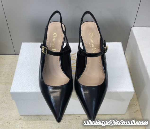 Perfect Dior Icon Slingbacks Pump 8cm in Crinkled Patent Calfskin Leather Black 2026 0302127