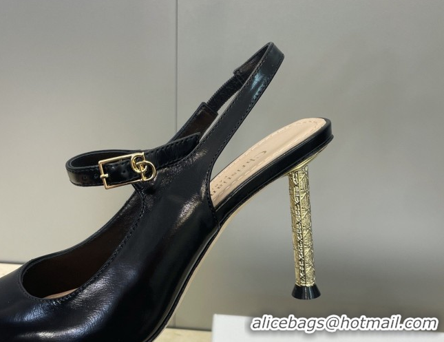 Perfect Dior Icon Slingbacks Pump 8cm in Crinkled Patent Calfskin Leather Black 2026 0302127