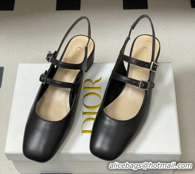 Grade Quality Dior Chérie Slingbacks Pump 4cm in Supple Calfskin Leather Black 2026 60303001