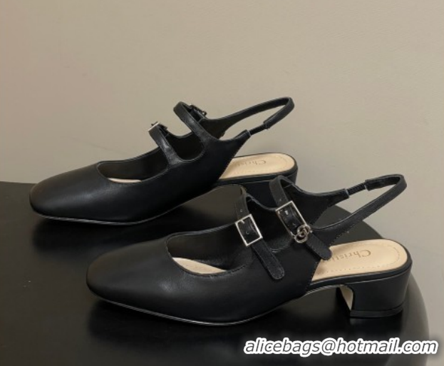 Grade Quality Dior Chérie Slingbacks Pump 4cm in Supple Calfskin Leather Black 2026 60303001