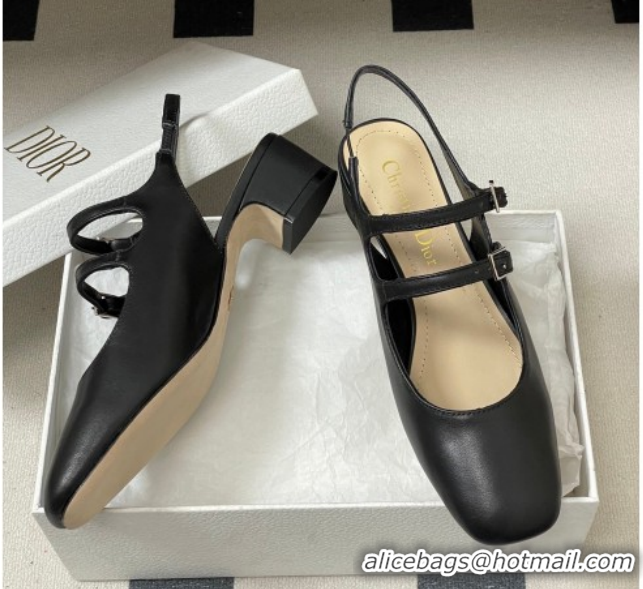 Grade Quality Dior Chérie Slingbacks Pump 4cm in Supple Calfskin Leather Black 2026 60303001