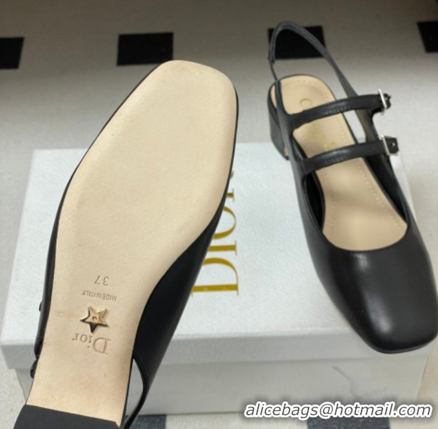 Grade Quality Dior Chérie Slingbacks Pump 4cm in Supple Calfskin Leather Black 2026 60303001