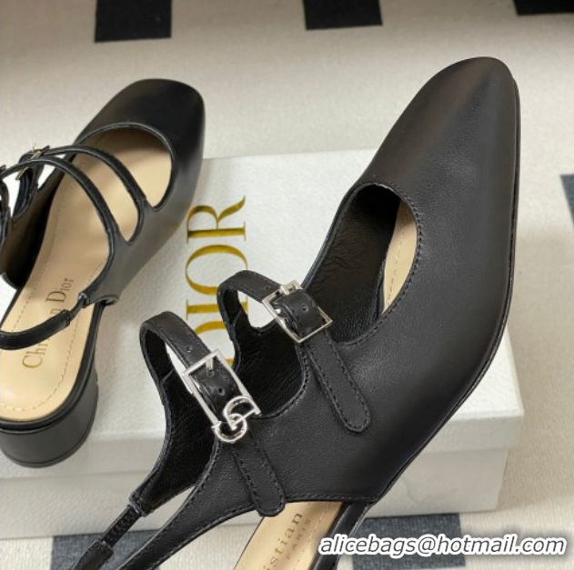 Grade Quality Dior Chérie Slingbacks Pump 4cm in Supple Calfskin Leather Black 2026 60303001
