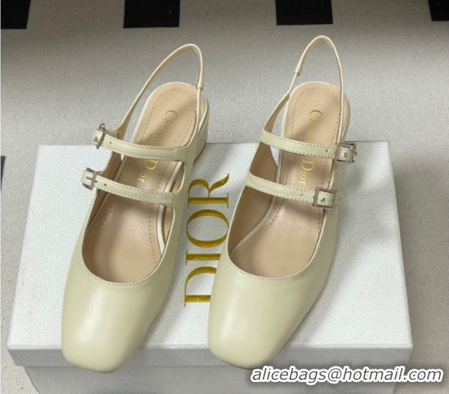 Best Price Dior Chérie Slingbacks Pump 4cm in Supple Calfskin Leather White 2026 60303002