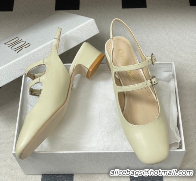 Best Price Dior Chérie Slingbacks Pump 4cm in Supple Calfskin Leather White 2026 60303002