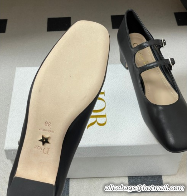 Sumptuous Dior Chérie Pumps 4cm in Supple Calfskin Leather Black 2026 0303005