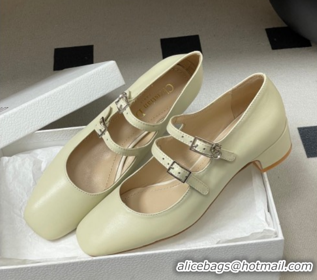 Classic Hot Dior Chérie Pumps 4cm in Supple Calfskin Leather White 2026 0303006