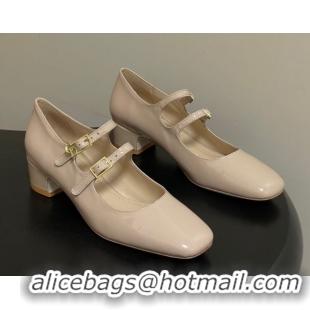Fashion Dior Chérie Pumps 4cm in Patent Calfskin Leather Nude Pink 2026 0303008