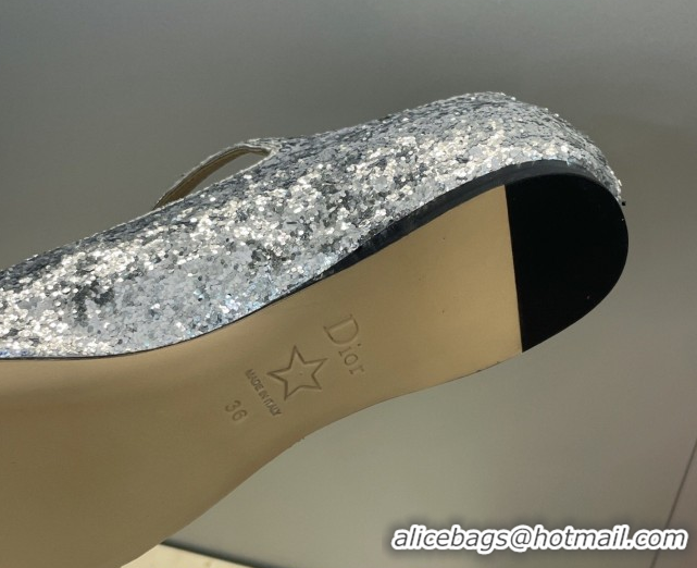 Pretty Style Dior Very Dior Ballet Flats in Glitter Silver 2026 0303009